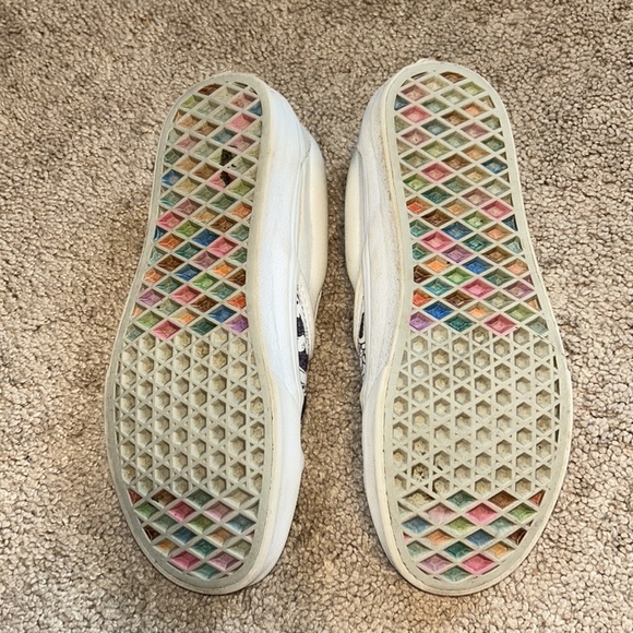 1 of a kind white and black slip on vans womens 6.5 men’s 5 drawn on art design - Picture 6 of 8